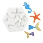 Ocean Series Big And Small Fishtail Starfish Seahorse DIY Baking Liquid Silicone Mold - Image 7