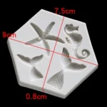 Ocean Series Big And Small Fishtail Starfish Seahorse DIY Baking Liquid Silicone Mold - Image 2