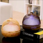 Bird Cage Wood Graphic Aromatherapy Machine Ultrasonic Smart Home Colorful Night Light Hollow Humidifier - Image 2