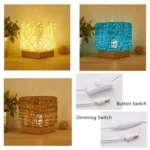 USB Square Sepak Takraw Table Lamp Bedroom Bedside Decorative Light, Spec: - Image 2
