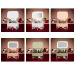 Cosmetic Storage Box Dustproof Skin Care Products Desktop LED With Mirror Shelf - Image 2