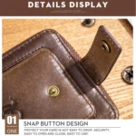 BUFF CAPTAIN 231 First Layer Cowhide Zipper Wallet Horizontal Leather Multiple-Card Thicken Album Wallet - Image 4