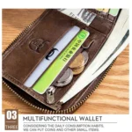 BUFF CAPTAIN 231 First Layer Cowhide Zipper Wallet Horizontal Leather Multiple-Card Thicken Album Wallet - Image 6