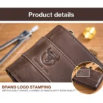 BUFF CAPTAIN 025 Leather Short Horizontal First-Layer Cowhide Wallet Multi-Function Card Tap Wallet - Image 4