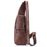 BULL CAPTAIN 019 Retro Men Leather Crossbody Shoulder Bag First-Layer Cowhide Chest Bag, Colour: Black + Buckle - Image 4