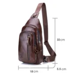 BUFF CAPTAIN 100 Men Leather Crossbody Shoulder Bag First-Layer Cowhide Multi-Function Sports Casual Chest Bag - Image 3