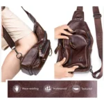 BUFF CAPTAIN 100 Men Leather Crossbody Shoulder Bag First-Layer Cowhide Multi-Function Sports Casual Chest Bag - Image 5