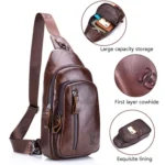 BUFF CAPTAIN 100 Men Leather Crossbody Shoulder Bag First-Layer Cowhide Multi-Function Sports Casual Chest Bag - Image 6