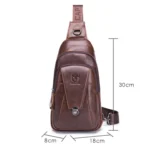 BUFF CAPTAIN 110 Men Leather Shoulder Bag First-Layer Cowhide Leather Multi-Function Chest Bag - Image 3