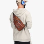 BUFF CAPTAIN 110 Men Leather Shoulder Bag First-Layer Cowhide Leather Multi-Function Chest Bag - Image 6