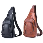 BUFF CAPTAIN 129 First-Layer Cowhide Men Soft Chest Bag Outdoor Casual Large Capacity Messenger Bag - Image 2