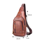 BUFF CAPTAIN 129 First-Layer Cowhide Men Soft Chest Bag Outdoor Casual Large Capacity Messenger Bag - Image 4