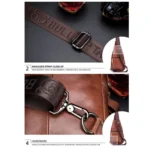 BUFF CAPTAIN 129 First-Layer Cowhide Men Soft Chest Bag Outdoor Casual Large Capacity Messenger Bag - Image 6