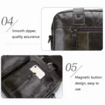 BUFF CAPTAIN 042 Men Leather Multi-Function Shoulder Messenger Bag First-Layer Cowhide Portable Briefcase - Image 5