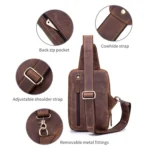 BUFF CAPTAIN 133 Men Leather Retro Shoulder Bag Diagonal Leather Bag - Image 5