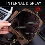 BUFF CAPTAIN 133 Men Leather Retro Shoulder Bag Diagonal Leather Bag - Image 6