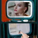 1003 LED Mirror Cosmetic Storage Box Desktop Dust-Proof Skin Care Products Large-Capacity Rack, Specification: - Image 4