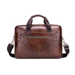 BUFF CAPTAIN 044 14 Inch Portable Computer Briefcase Men Leather Shoulder Messenger Bag
