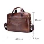 BUFF CAPTAIN 044 14 Inch Portable Computer Briefcase Men Leather Shoulder Messenger Bag - Image 3