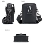 BUFF CAPTAIN 075 Men Belt Mobile Phone Waist Bag First-Layer Cowhide Multi-Function Diagonal Bag - Image 7