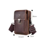 BUFF CAPTAIN 075 Men Belt Mobile Phone Waist Bag First-Layer Cowhide Multi-Function Diagonal Bag - Image 2