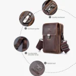 BUFF CAPTAIN 075 Men Belt Mobile Phone Waist Bag First-Layer Cowhide Multi-Function Diagonal Bag - Image 3