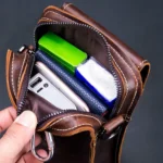 BUFF CAPTAIN 075 Men Belt Mobile Phone Waist Bag First-Layer Cowhide Multi-Function Diagonal Bag - Image 4