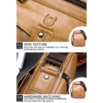 BUFF CAPTAIN 053 Men Leather Shoulder Messenger Bag First-Layer Cowhide Large Capacity Briefcase, Specification： - Image 6