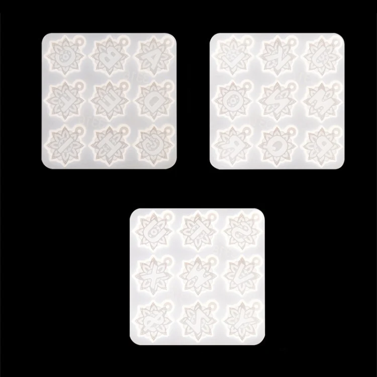 TBD0583146501A.webp 3 in 1 Mandalai English Letters Pendant Mold DIY Epoxy Mold - Image 1
