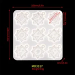 3 in 1 Mandalai English Letters Pendant Mold DIY Epoxy Mold - Image 3