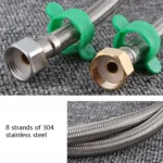 304 Stainless Steel Metal Knitting Hose Toilet Water Heater Hot And Cold Water High Pressure Pipe 4/8 Inch DN15 Connecting Pipe - Image 3