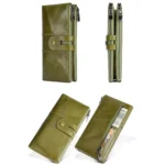 Retro Ladies RFID Wallet Leather Long Mobile Phone Bag - Image 4