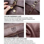 BUFF CAPTAIN 302 First-Layer Cowhide Men Casual Shoulder Bag Leather Retro Briefcase - Image 5