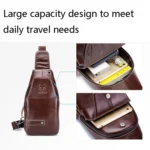 BUFF CAPTAIN 087 Men Leather Shoulder Bag First-Layer Cowhide Sports Chest Bag - Image 3