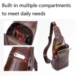 BUFF CAPTAIN 087 Men Leather Shoulder Bag First-Layer Cowhide Sports Chest Bag - Image 4