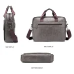 BUFF CAPTAIN 046 Men Leather Briefcase First-Layer Cowhide Computer Handbag - Image 3