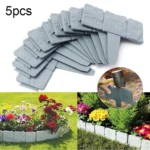 5pcs Imitation Stone Fence Garden Outdoor Gardening Lawn Plastic Isolation PP Fence Simple Splicable Fence