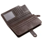 BULL CAPTAIN 028 Long Buckle Retro Cowhide Multi-Function Wallet (Black) - Image 3