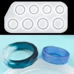 3 in 1 DIY Crystal Dripping Ring Pendant Silicone Mold Arc-Shaped Section Ring Mold - Image 2