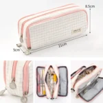 Angoo Double-Open Multi-Layer Stationery Pencil Case Multifunctional Cosmetic Bag - Image 3