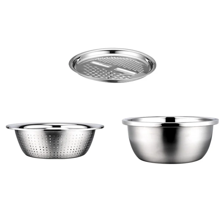 Stainless Steel Multifunctional Grater Kitchen Draining And Washing Basin Set