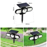 TG-TY080 3-Heads Rotatable Solar Wall Light Outdoor Waterproof Human Body Induction Garden Lawn Lamp - Image 4