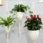 Handmade Hemp Rope Hanging Plastic Water Storage Flowerpot, Size: D03 Caliber 11.5cm - Image 2