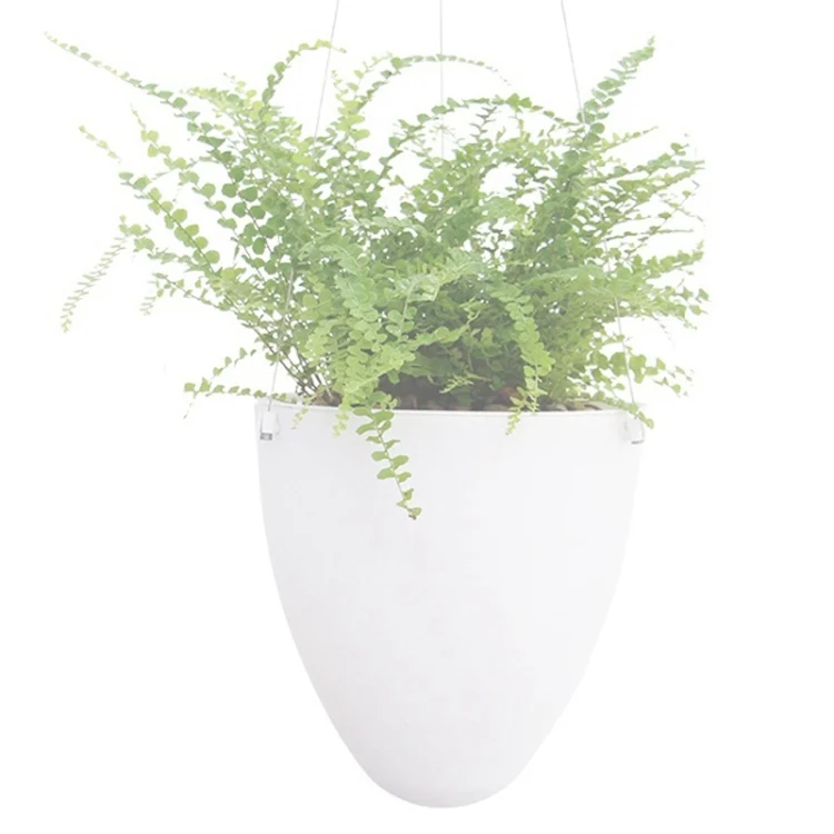 TBD0583685301A.webp Wire Hanging Plastic Flowerpot With Automatic Water Absorption And Frosted Surface - Image 1