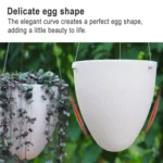 Wire Hanging Plastic Flowerpot With Automatic Water Absorption And Frosted Surface - Image 4