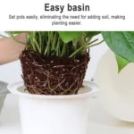 Wire Hanging Plastic Flowerpot With Automatic Water Absorption And Frosted Surface - Image 7