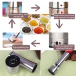 JE0318 Stainless Steel Manual Multi-Purpose Pepper Grinder Kitchen Cooking Tools - Image 7