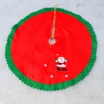 90cm Wavy Green Edge Christmas Tree Skirt Non-Woven Christmas Festival Decoration - Image 3
