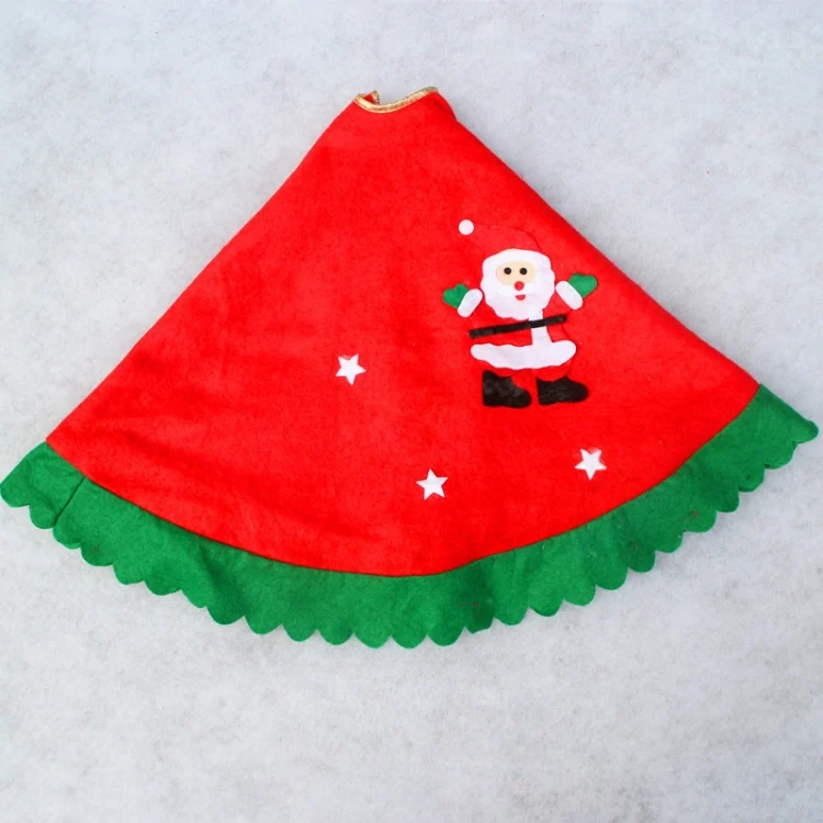 TBD0584125001_B3.webp 90cm Wavy Green Edge Christmas Tree Skirt Non-Woven Christmas Festival Decoration - Image 4