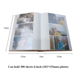 4R 6 Inch 300 Sheets Cloth Photo Album Retro Insert Photo Album Postcard Storage Photo Album - Image 5